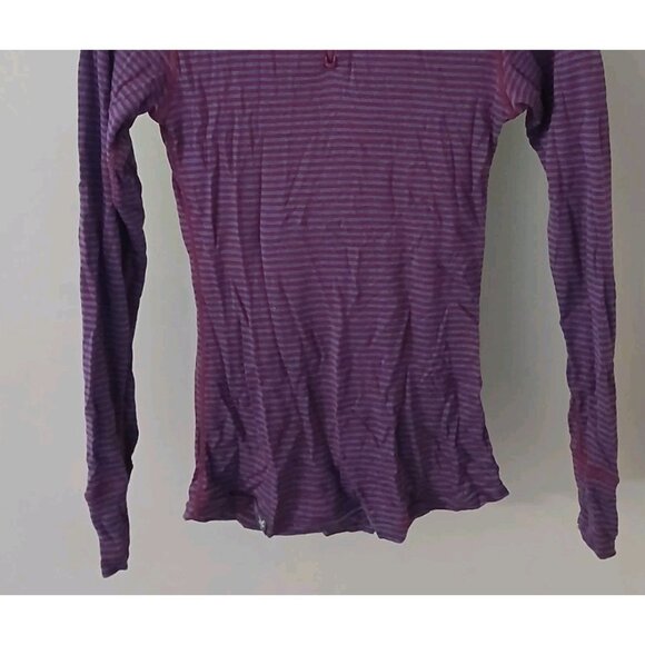 Ibex Woolies 150 Quarter Zip 100% Merino Wool Base Layer Top Size Medium Stripe - Picture 4 of 9